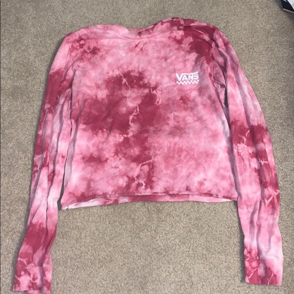 Pink tie dye vans cropped long sleeve